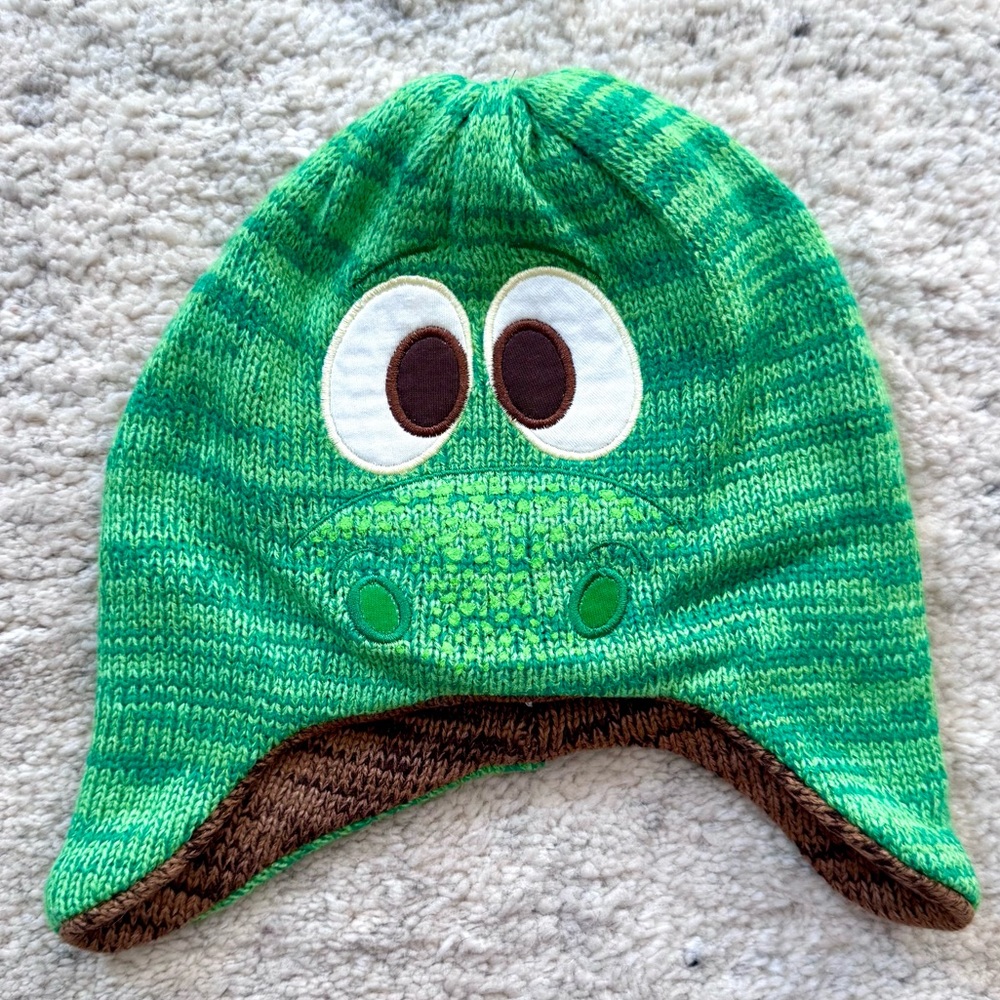 Disney/Pixar The Good Dinosaur Arlo/T-Rex Green/Brown Reversible Knit Beanie